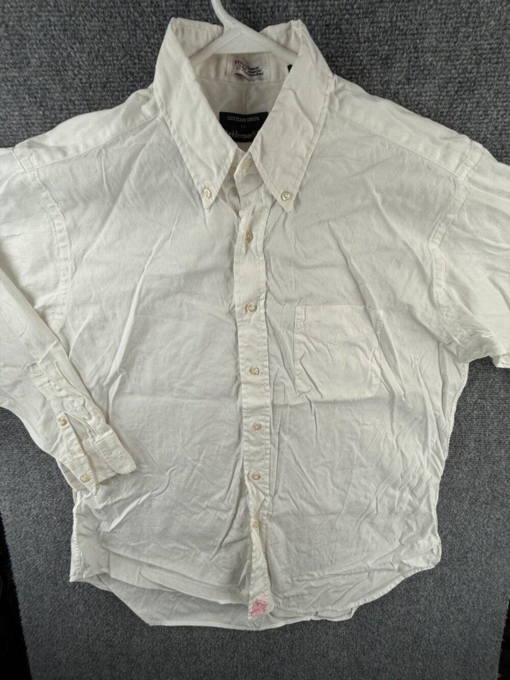 Gitman Bros Mark Berman 16 32 Cotton White Button Up Shirt Long Sleeve Men Woven
